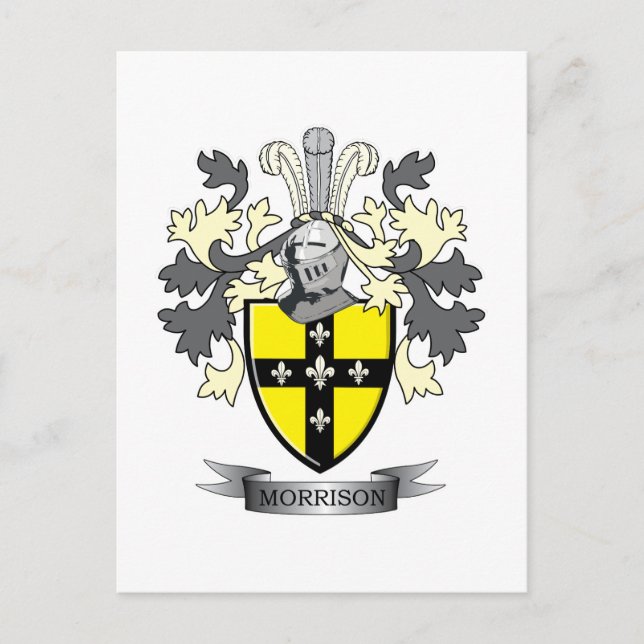 Postal Morrison Family Crest Coat of Arms (Anverso)