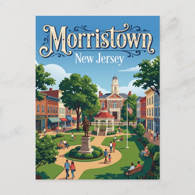 Postal Morristown Green Nueva Jersey (Anverso)
