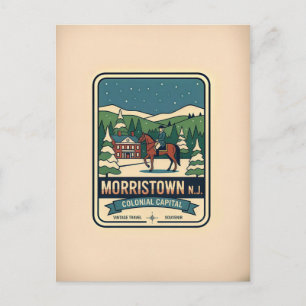 Postal Morristown NJ Retro Viajes Años 50