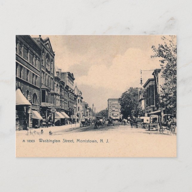 Postal Morristown NJ, Washington St., c1906 (Anverso)