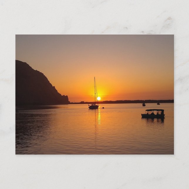 Postal Morro Bay al atardecer (Anverso)