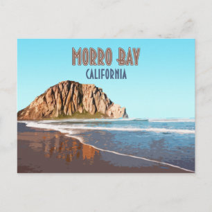 Postal Morro Bay Rock California Vintage