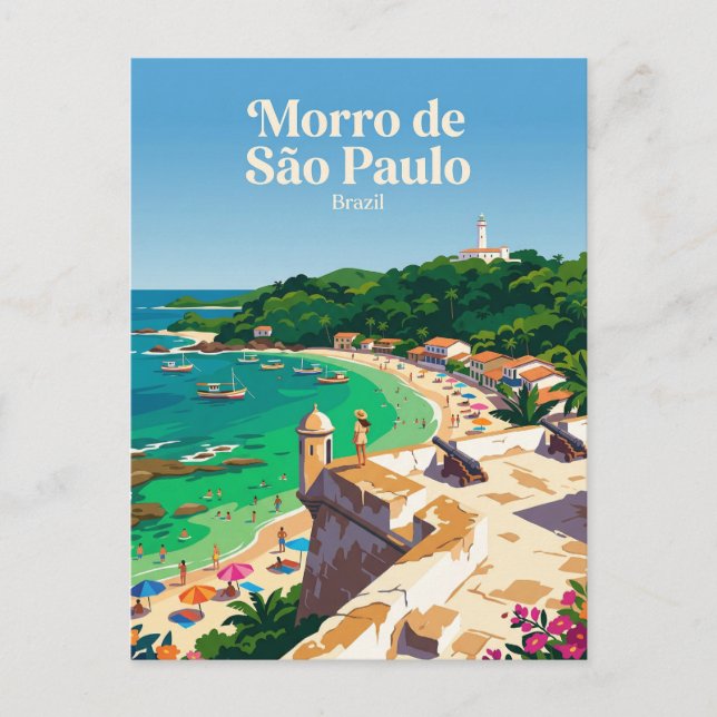 Postal Morro de São Paulo Brasil (Anverso)