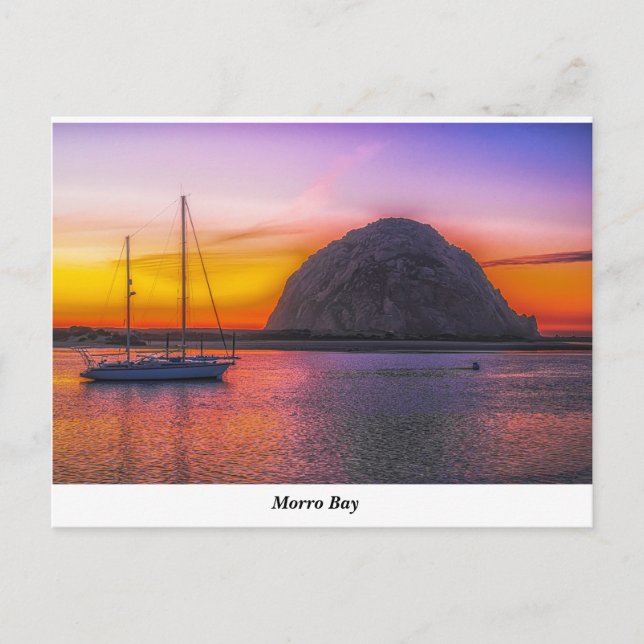 Postal Morro Rock en Sunset Postcard (Anverso)