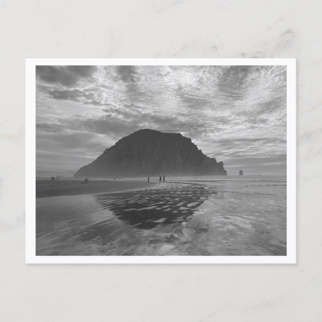 Postal Morro Rock, Morro Bay en sepia (Anverso)