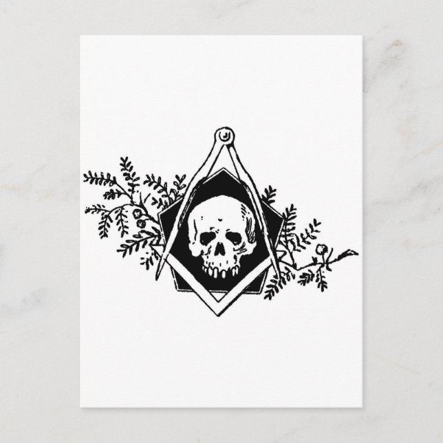 Postal Mortalidad cuadrada y brújulas (Anverso)