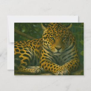 Postal Mortalidad dorada - Leopardo en reposo