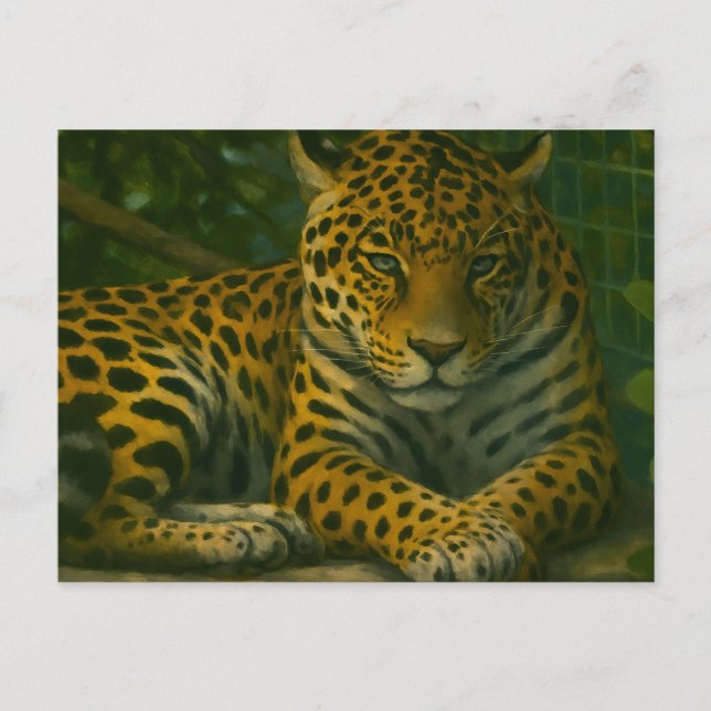 Postal Mortalidad dorada - Leopardo en reposo (Anverso)