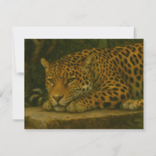 Postal Mortalidad dorada - Leopardo en reposo