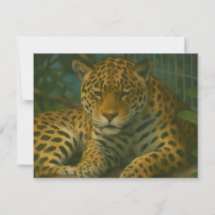 Postal Mortalidad dorada - Leopardo en reposo