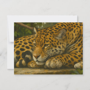 Postal Mortalidad dorada - Leopardo en reposo