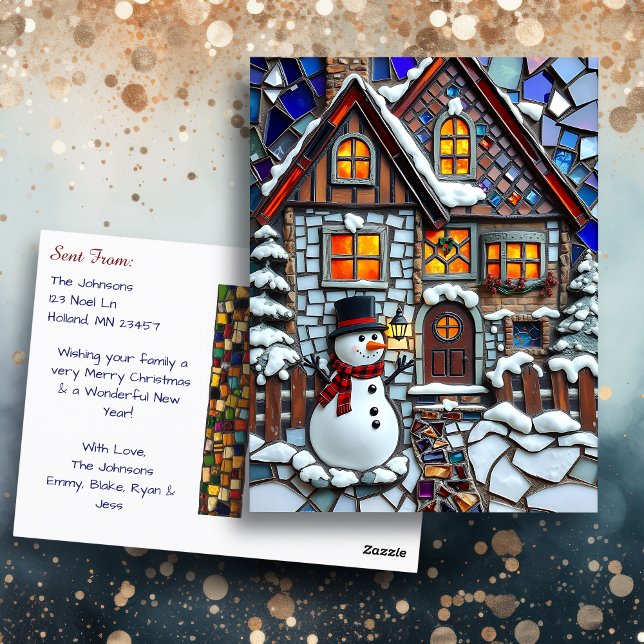 Postal Mosaic Tile bonito y Navidades de vidrio templado (Subido por el creador)