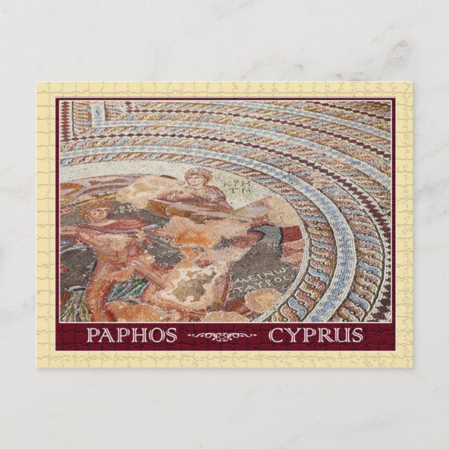 Postal Mosaico antiguo en Pafos, Chipre (Anverso)