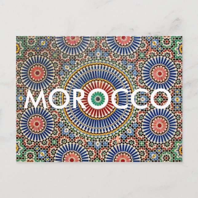 Postal mosaico árabe marruecos islam patrón religioso (Anverso)