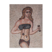 Mosaico Chica bikini - Pesos de elevación - Romano