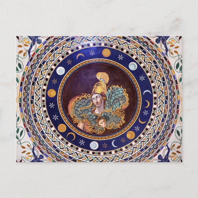 Postal Mosaico de Atenas en los Museos Vaticanos (Anverso)