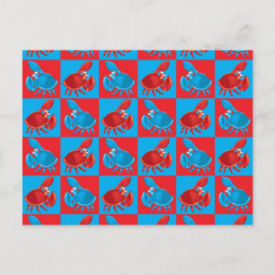 Postal mosaico de cangrejo personalizado