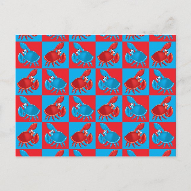 Postal mosaico de cangrejo personalizado (Anverso)