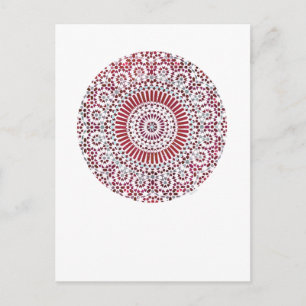 Postal mosaico de círculo de chakra raíz roja