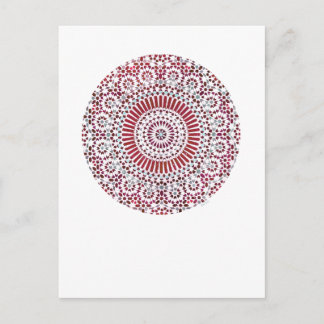 Postal mosaico de círculo de chakra raíz roja