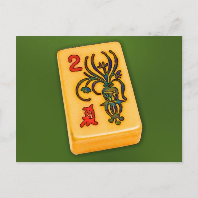 Postal Mosaico de flores Mah Jongg (Anverso)