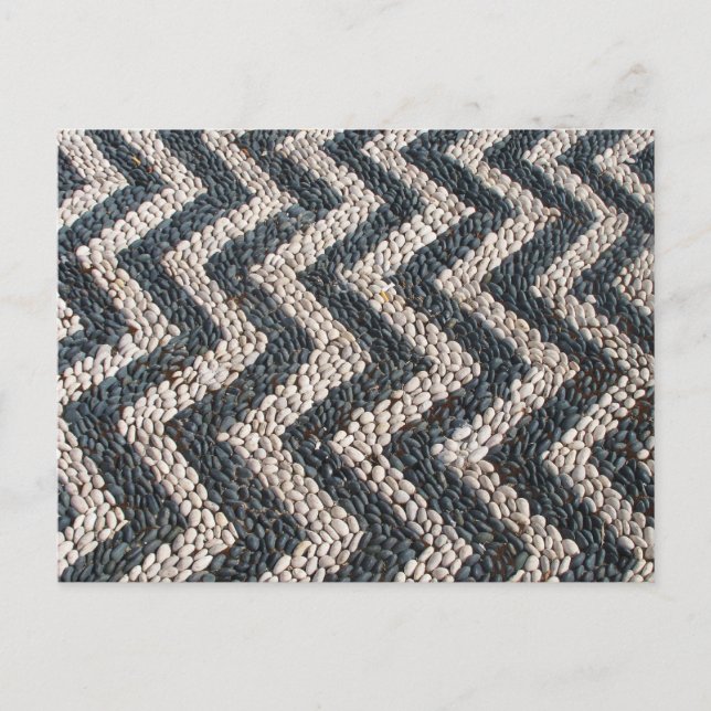 Postal Mosaico de guijarros negros y blancos en GRECIA (Anverso)