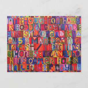 Postal Mosaico de letras moderno de Guay