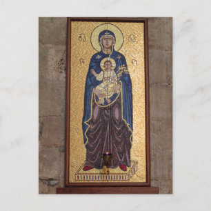 Postal Mosaico de María y Jesús
