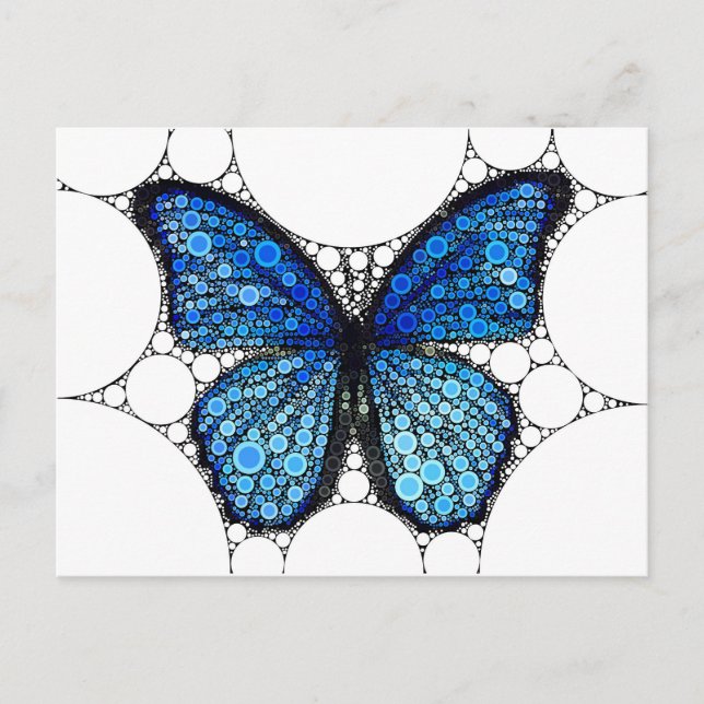 Postal Mosaico de mariposa azul (Anverso)