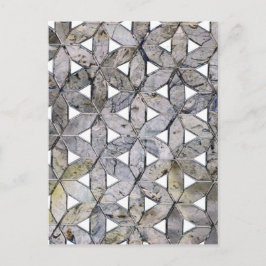Postal Mosaico de Piedra Gris Natural, flor de la vida