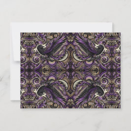 Postal Mosaico de Teselación de Cuervo de Batik de Oro Pú