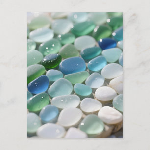 Postal Mosaico de vidrio marino Azules del océano Tranqui