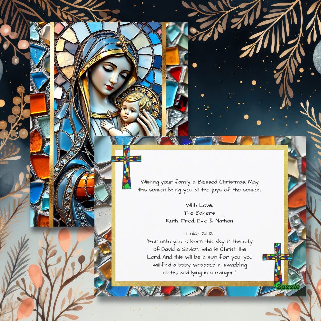 Postal Mosaico de vidrio templado | Navidades de María y  (Subido por el creador)