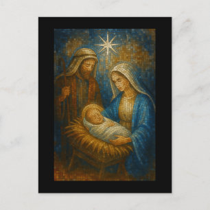 Postal Mosaico de vidrio tintado de la Natividad   Sagrad