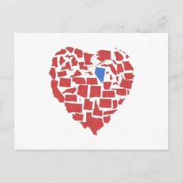 Postal Mosaico del Corazón de los Estados Americanos Neva