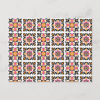 Mosaico folclórico rosado y Naranja mexicano