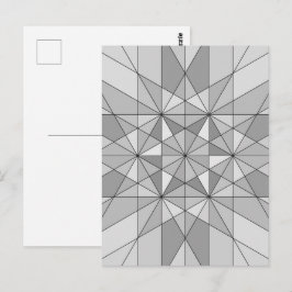 Postal Mosaico triángulo gris negro blanco Patrón retro