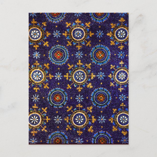 POSTAL MOSAICOS DE RAVENNA BYZANTINE, ESTRELLAS, ESTAR AZ (Anverso)