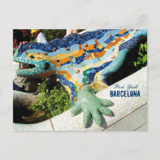 Postal Mosaicos del Guell Park de Barcelona