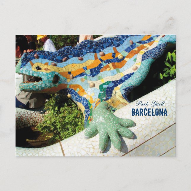 Postal Mosaicos del Guell Park de Barcelona (Anverso)