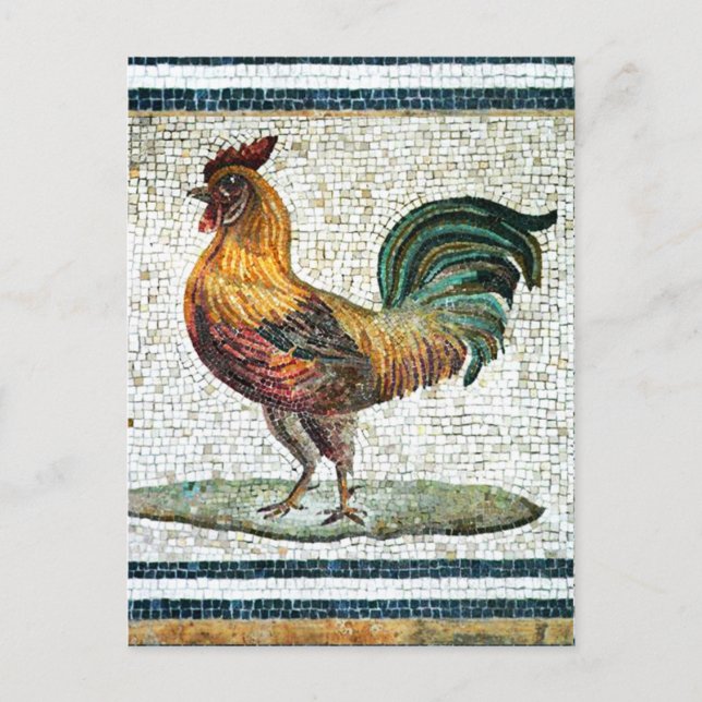 POSTAL MOSAICOS ROMANOS ANTIGUOS / ROOSTER (Anverso)
