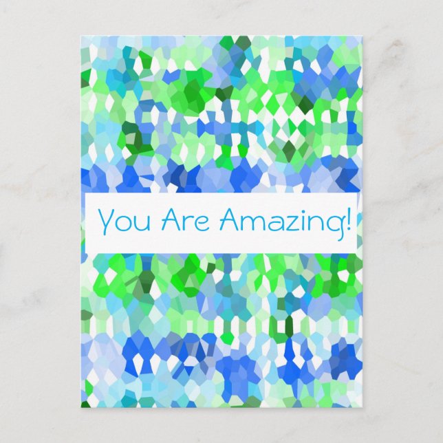 Postal Mosaicos verdes azules (Anverso)