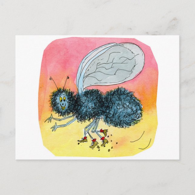 Postal Mosca voladora (Anverso)