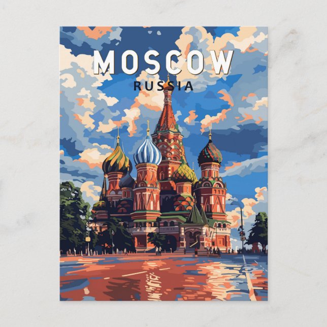 Postal Moscú Rusia Viaje al arte (Anverso)
