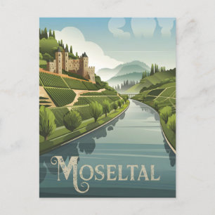 Postal Moseltal Moselle Valley Alemania cosecha