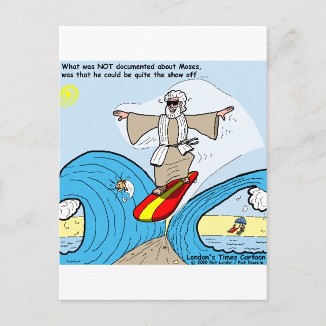 Postal Moses Surfs Funny Personalizado Tees Regalos Colec (Anverso)
