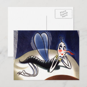 Postal Mosquito Señora Vintage Malaria