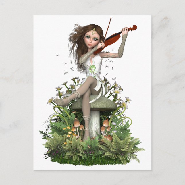 Postal Moss Agate Fairy ~ Melody (Anverso)