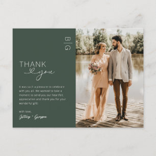 Postal Moss Green Photo Boda Gracias Postcard