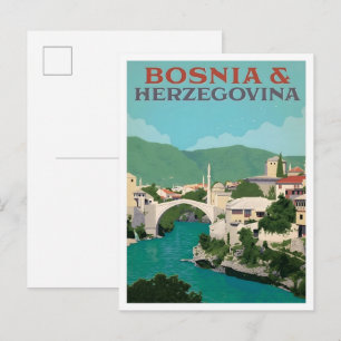 Postal Mostar Bosnia Herzegovina Arte Vintage Viajes